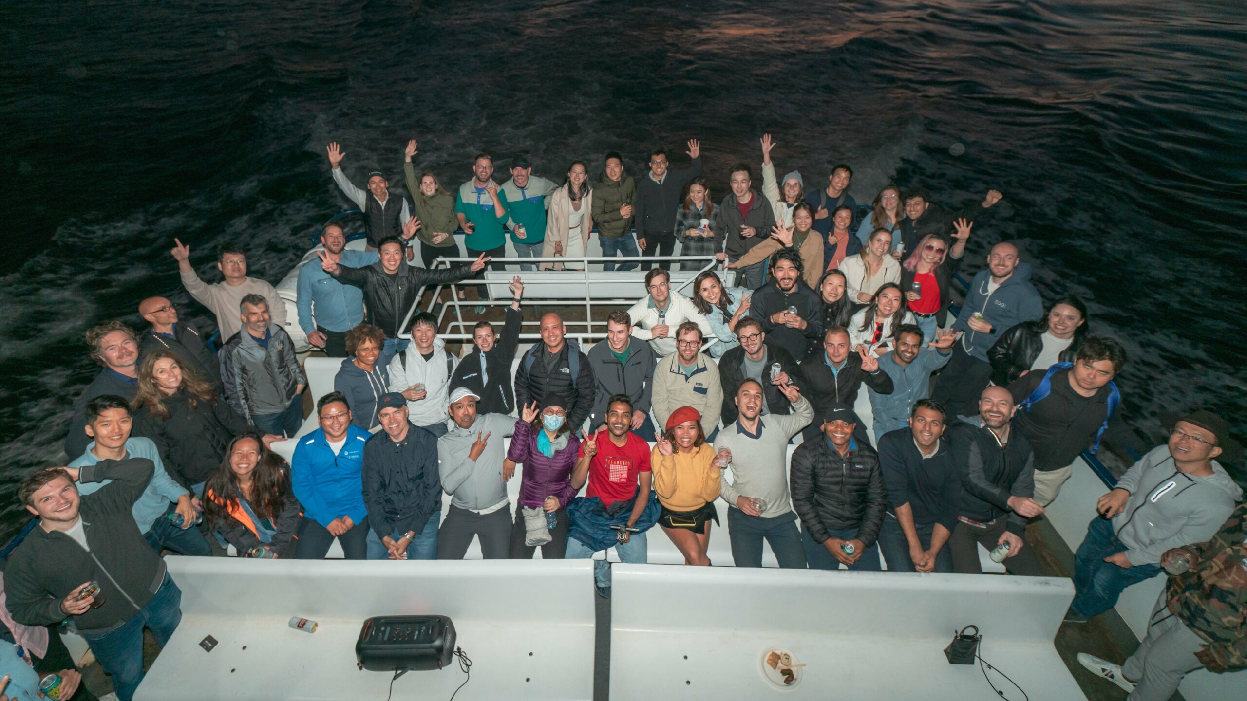 A boat cruise around the San Francisco Bay with founders and accelerator participants.